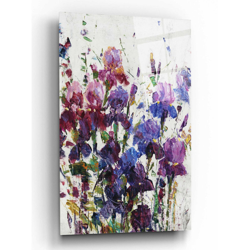 «Iris Blooming I» par Tim O'Toole, art mural en verre acrylique, H 16 po x l 12 po x P 0,13 po