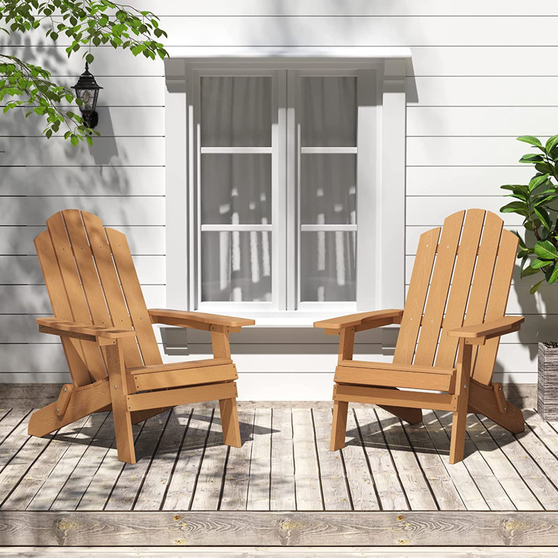 Chaise Adirondack pliante pour l'extérieur Chaises Adirondack faciles à assembler et confortables Chaise en plastique composite résistant aux intempéries pour l'extérieur