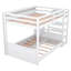 Lit superposé double convertible avec escalier de rangement, table de chevet et 3 tiroirs-1446063800