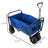 Pure Garden Collapsible Wagon with Telescoping Handle - Heavy-Duty Folding Utility Cart with Wheels for Camping, Garden, Beach, and Shopping (Blue)