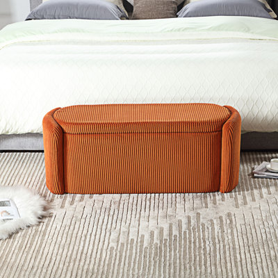 Repose-pieds rembourré polyvalent avec charnière de sécurité pour chambre à coucher et salon