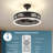 19.7" Industrial Caged LED Ceiling Fan Light with Remote Control, Dimmable, 3 Color Temperatures Selectable
