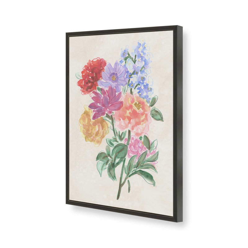 «Blooms on Parchment I» par June Erica Vess, reproduction d'art sur toile, H 48 po x l 36 po, Noir