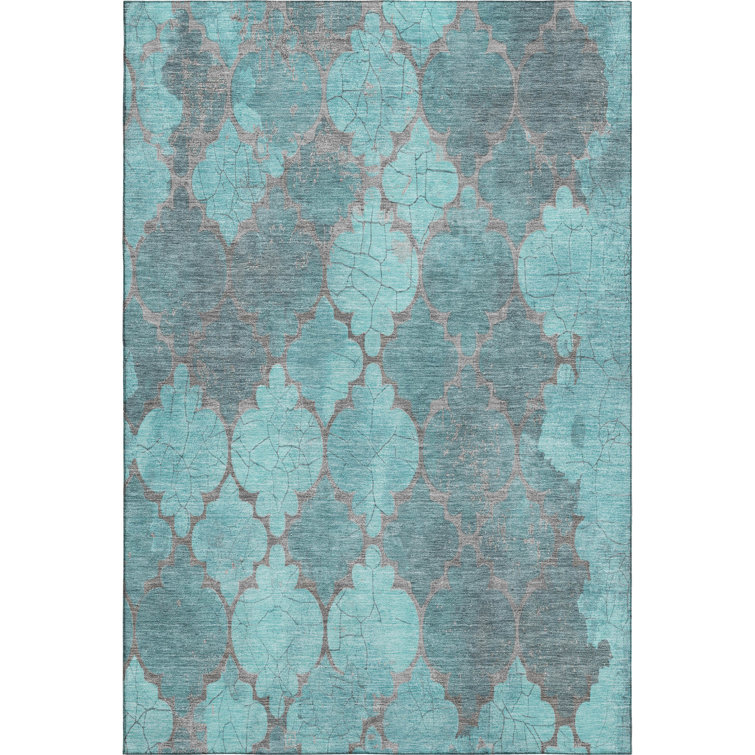 Premium Machine Washable Otte AMF1784 Damask Rug