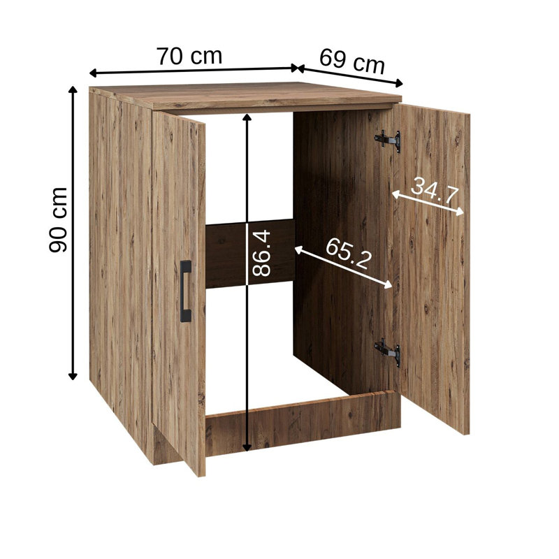 Manufactured Wood Laundry Room Organiser, White/Oak