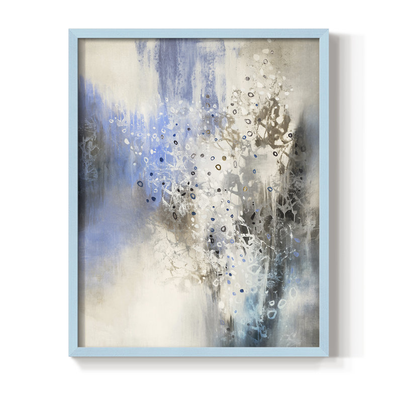 Glacier Stones Framed Print - Solid Wood, Blue, 10" H x 8" W