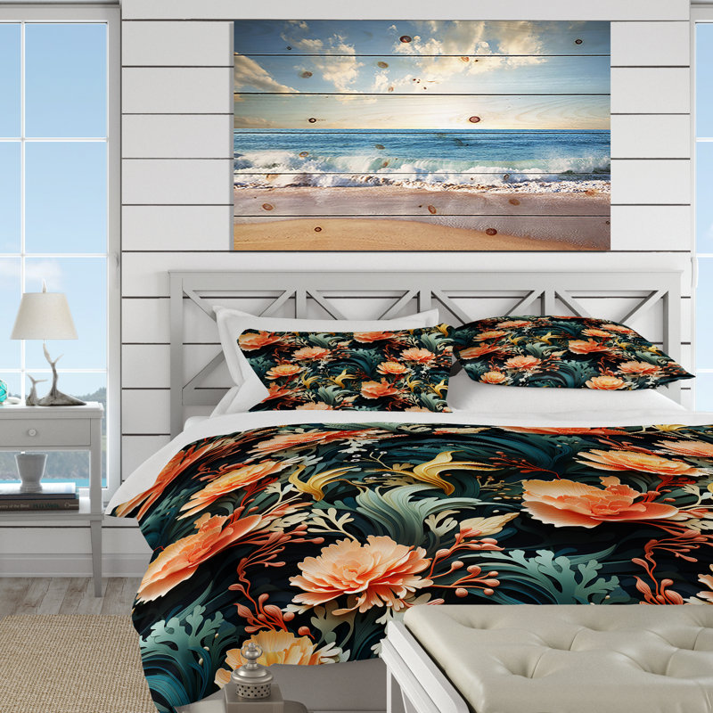 Ensemble de housse de couette Oceanic Harmony, Housse de couette pour très grand lit et 2 très