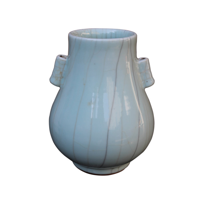 Vase de table en porcelaine d’intérieur/extérieur bleu 11 "