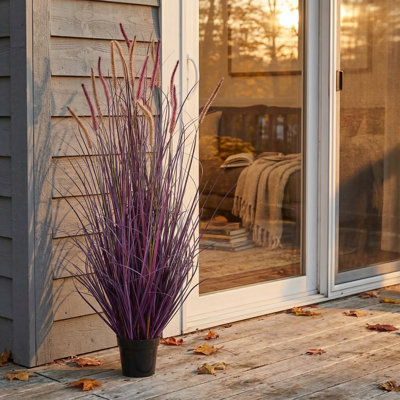 48" Uv Potted Autumn Fountain Plume Grass