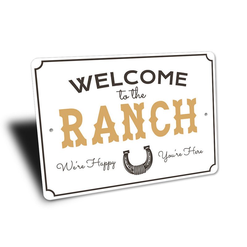 Panneau en aluminium Ranch Welcome, H 10 po x l 14 po x P 0,04 po
