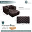 Canapé modulaire rembourré avec repose-pieds 48,4 po