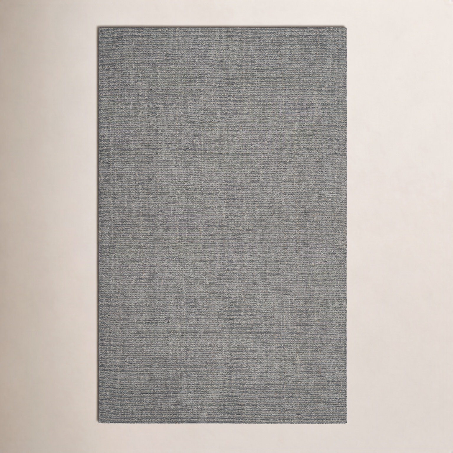 Alda Light Gray Hand-Woven Jute Rug, Rectangle 5' x 8'