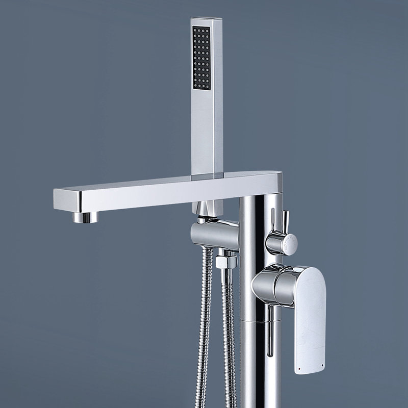 Robinet de baignoire autoportant à poignée simple Topcraft, Chrome chrome