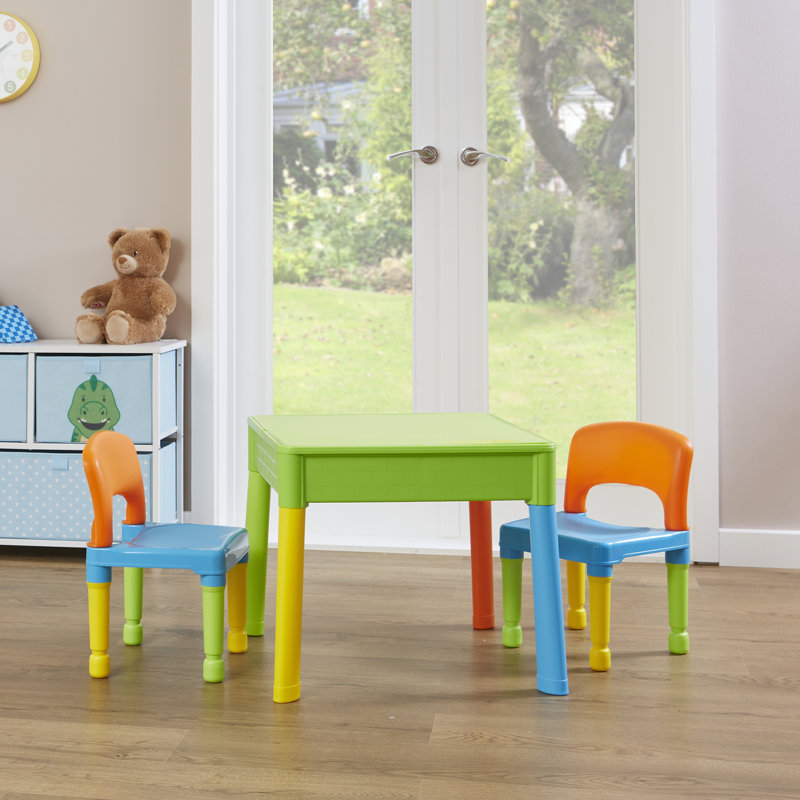 Kids 5-in-1 Multicoloured Activity Table and Two Chairs Set