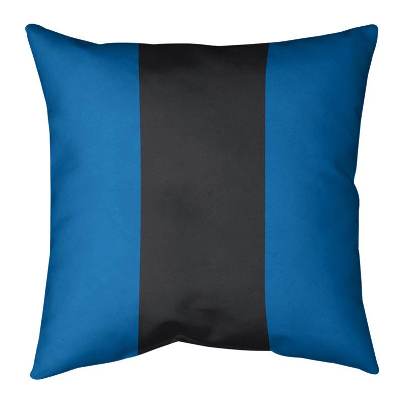 Coussin Golden State, 26 po x 26 po, Bleu royal / noir / bleu royal