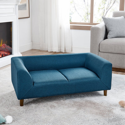 Pet Sofa With Backrest And Armrests, Modern Rectangular Pet Sofa Suitable For Small And Medium Dogs, Soft Cushion Comfortable Dog Sofa