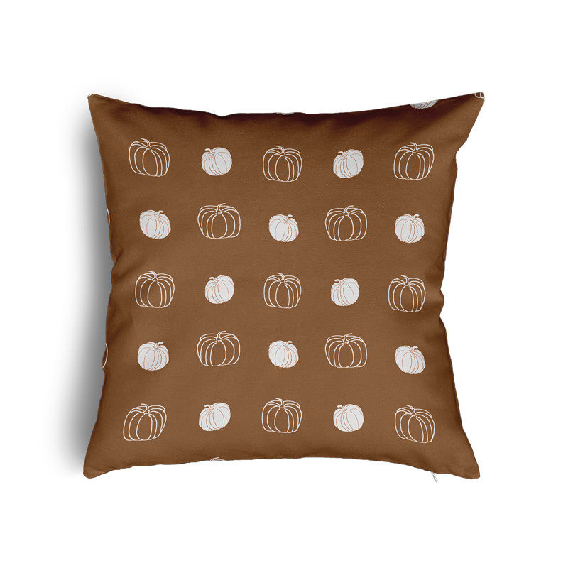 Pumpkin Pattern Accent Pillow with Insert, Golden Bear, 24"H x 24"W