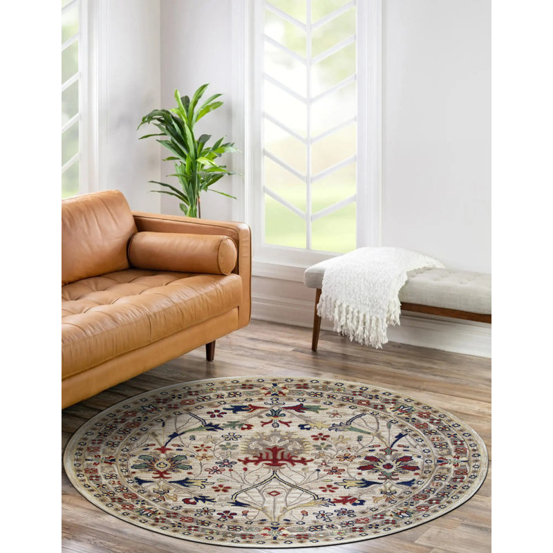 Tapis oriental en laine touffeté à la main Morris Morris, Rond 7 pi 9 po