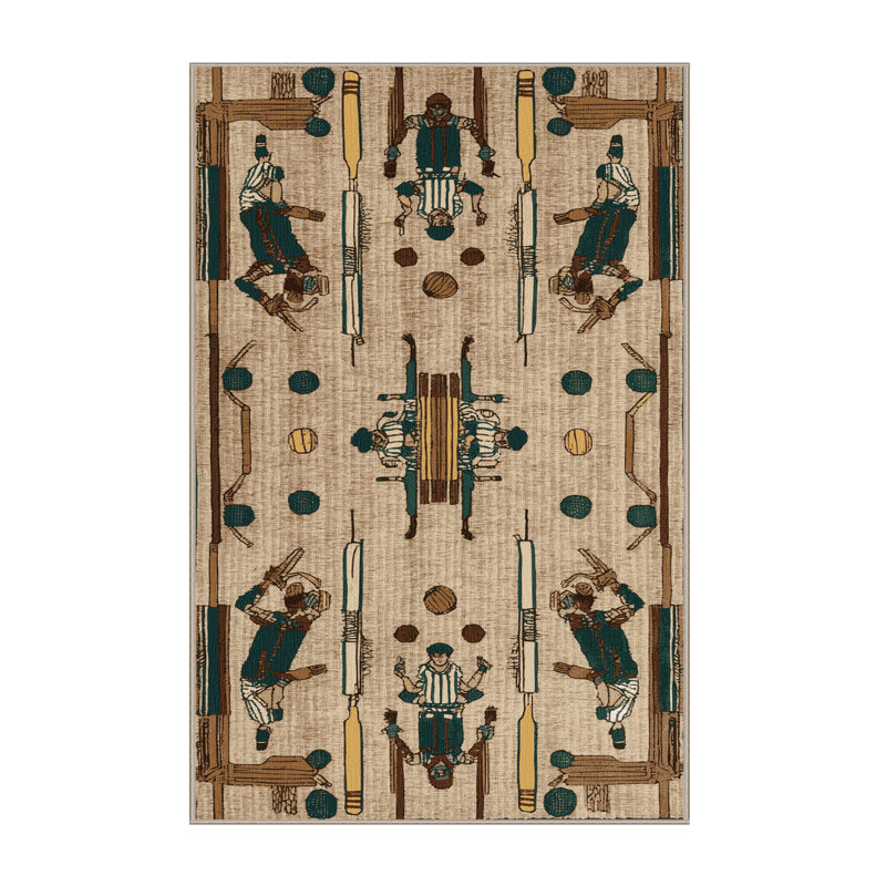 Washable Cricket Sports Area Rug, Rectangle 2' x 3'