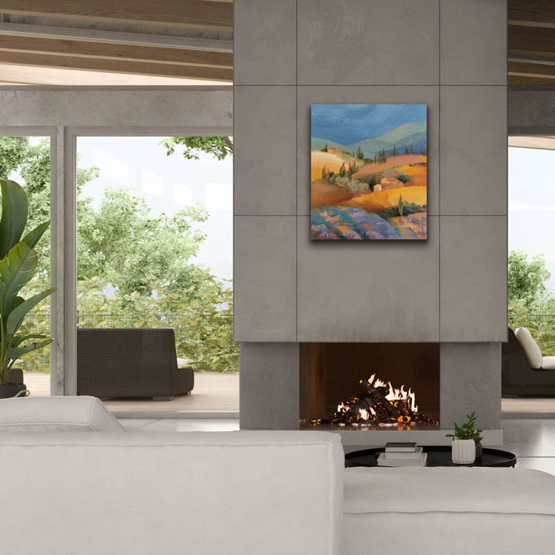 «Tuscan Fields 1» par Albena Hristova, art mural sur toile, H 30 po x l 26 po