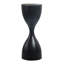 Black Hourglass Metal and Glass Side Table