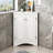 White Triangle Bathroom Storage Cabinet With Adjustable Shelves-852862192