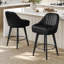 Swivel Upholstered Counter Stool with Metal Frame-2114964336-2114964301