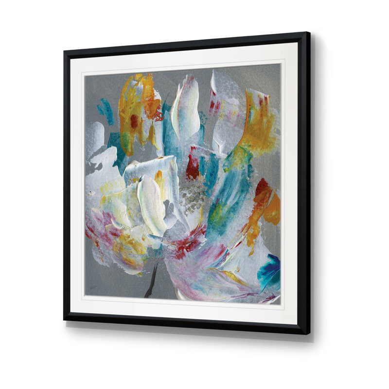 «Tye Dye Flower», reproduction sur toile, H 23 po x l 23 po x p 1,5 po, Cadre noir