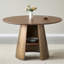 47.25 Inch Round Dining Table, Retro Style, Brushed Texture, Suitable For 4-6 People, MDF Tabletop, Metal Frame.