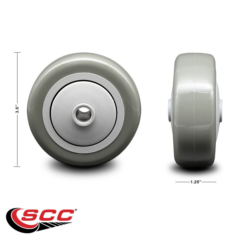 Polyurethane on Polyolefin Casters, Gray