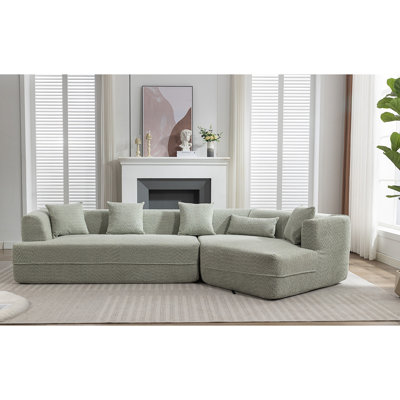 Canapé modulaire, canapé de style minimaliste moderne, rembourré, combinaison libre, tissu de fibre rond, tissu anti-froissement, extension de dimension
