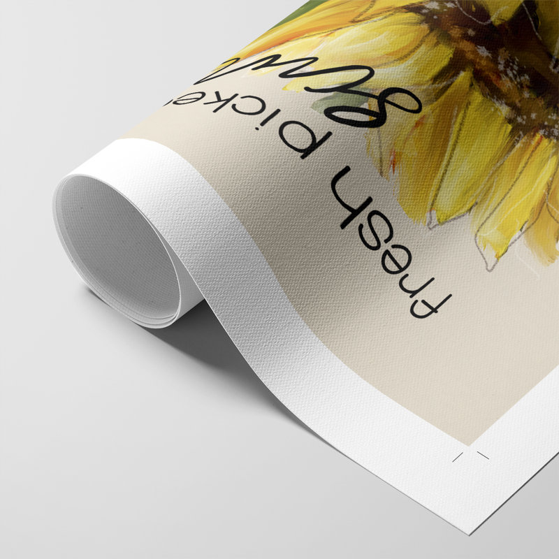 Tournesols fraîchement cueillis - impression sur toile seulement - non encadrée, H 18 po x l 12 po