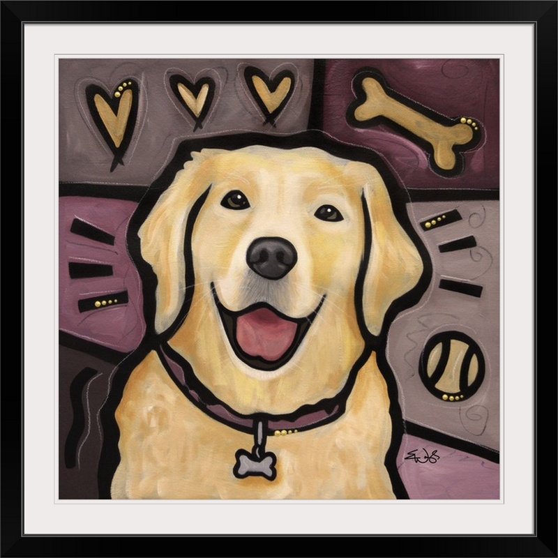 Golden Retriever Pop Art par Eric Waugh - impression d'art graphique, H 16 po x l 16 po x P 1,5 po, Toile