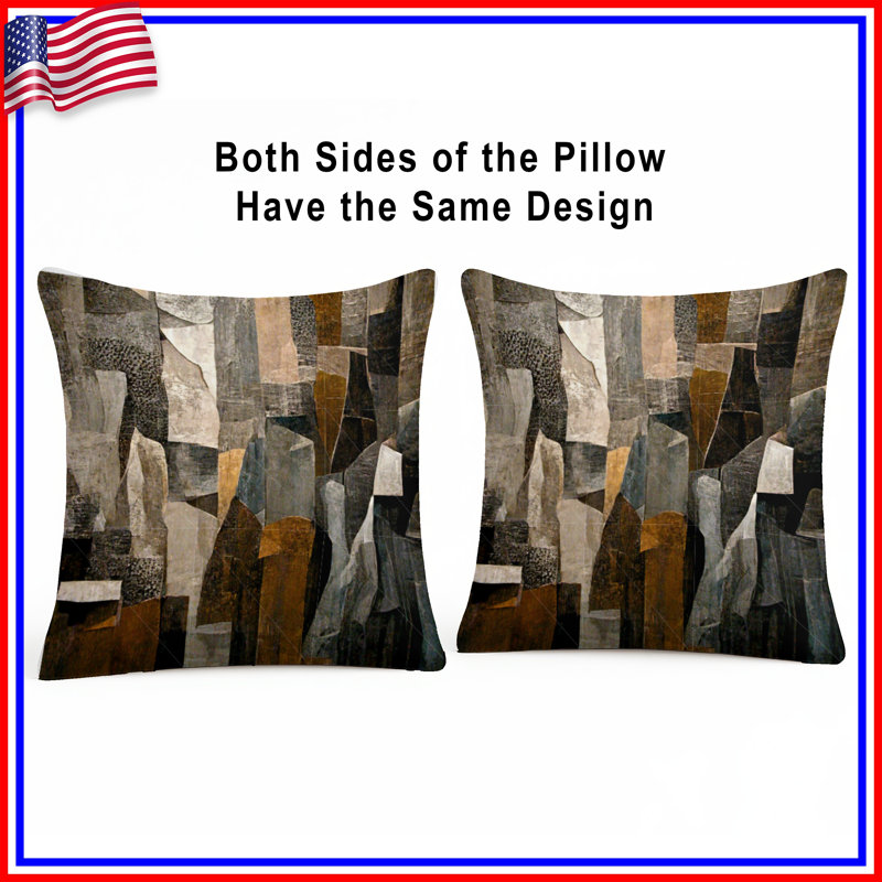 Coussin décoratif abstrait, coussins double face Art, 26 po x 26 po