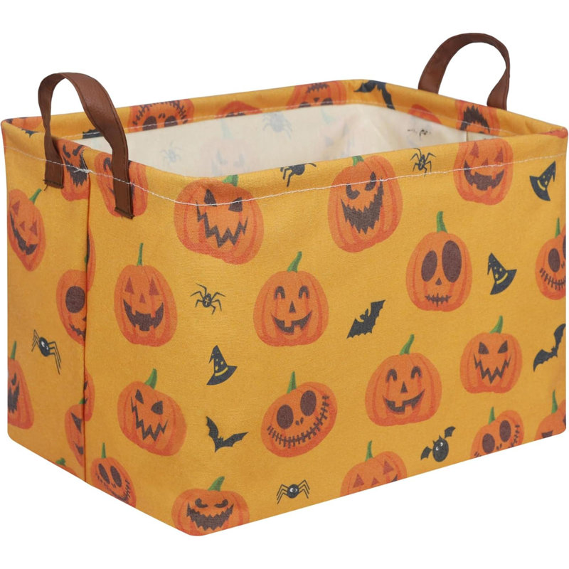 Rectangular Halloween Basket,Trick Or Treat Basket For Boys And Girls,Waterproof Collapsible Storage Box,Halloween Decor,Gift Box
