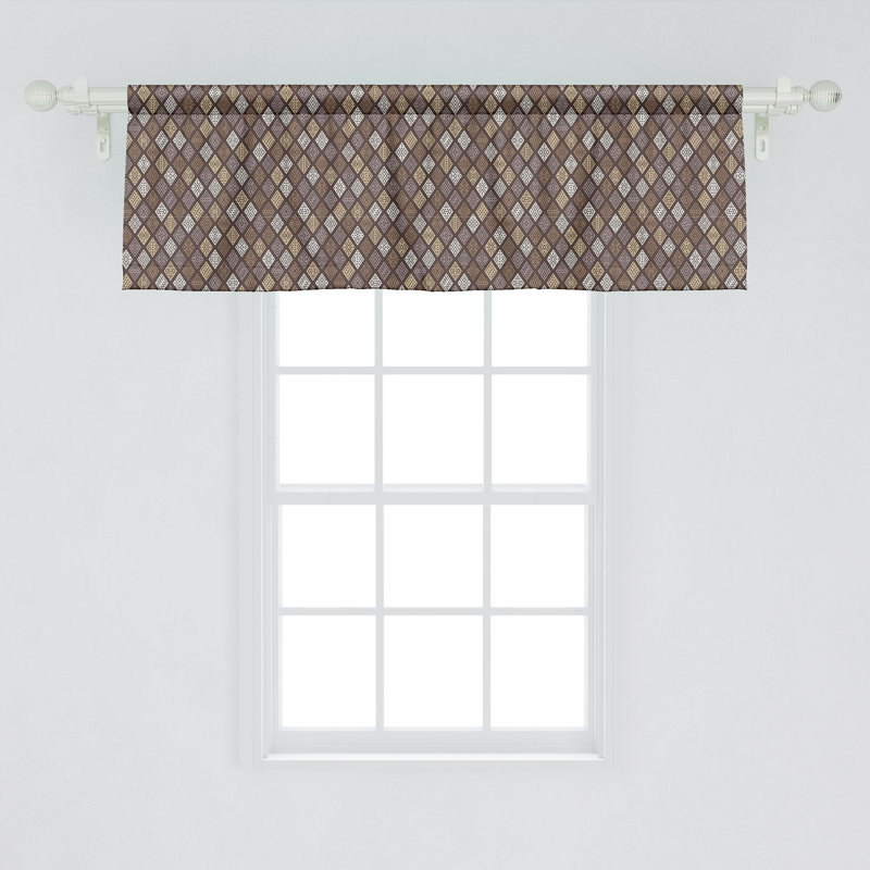 Ensemble de 2 cantonnières Ambesonne, taupe foncé foncé et cacao, L 54 po x L 12 po