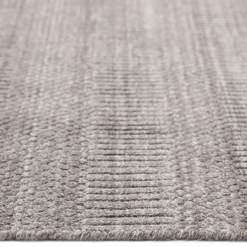 Sanam Striped Area Rug in Brown, Rectangle 5' x 8'