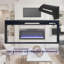 Foyer électrique encastré mural de 44 po avec télécommande et flamme multicolore, chaufferette à DEL
