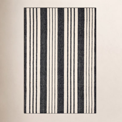 Birmingham Black Hand-Woven Outdoor Rug