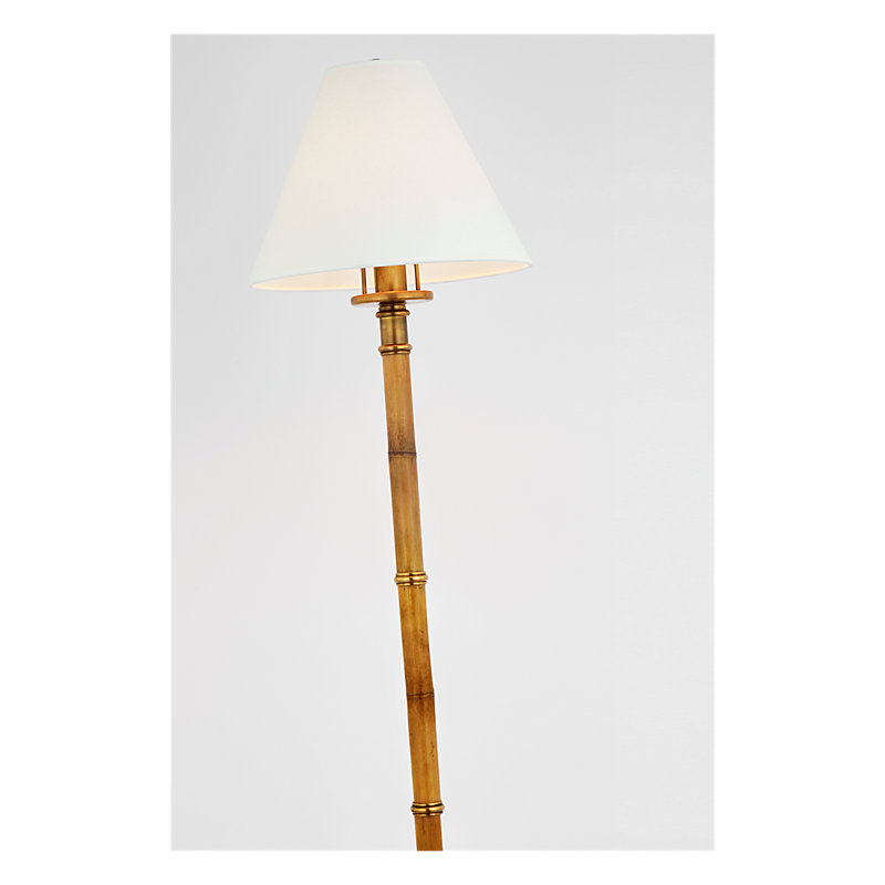 Ralph Lauren Dalfern Petite Reading Floor Lamp, White Parchment, Waxed Bamboo/Gold