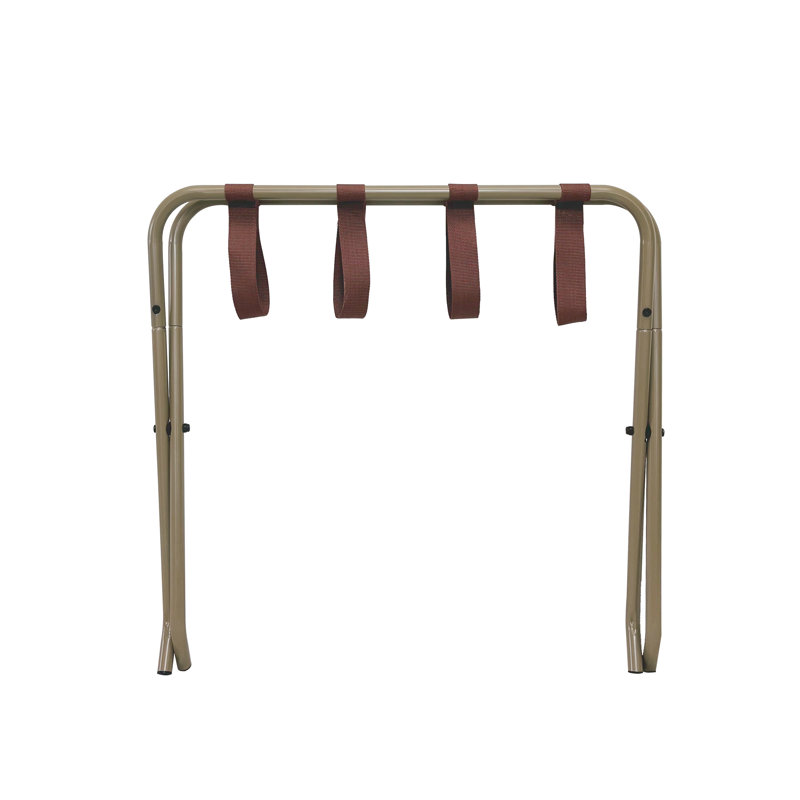 Gold and Brown Metal Folding Luggage Rack