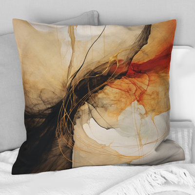 Coussin décoratif abstrait Abstract Earth Poetry In Motion Retro Waves II - Abstract Shapes