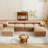 Eason U-Shaped Chenille Sectional Sofa with 2 Ottomans & Storage