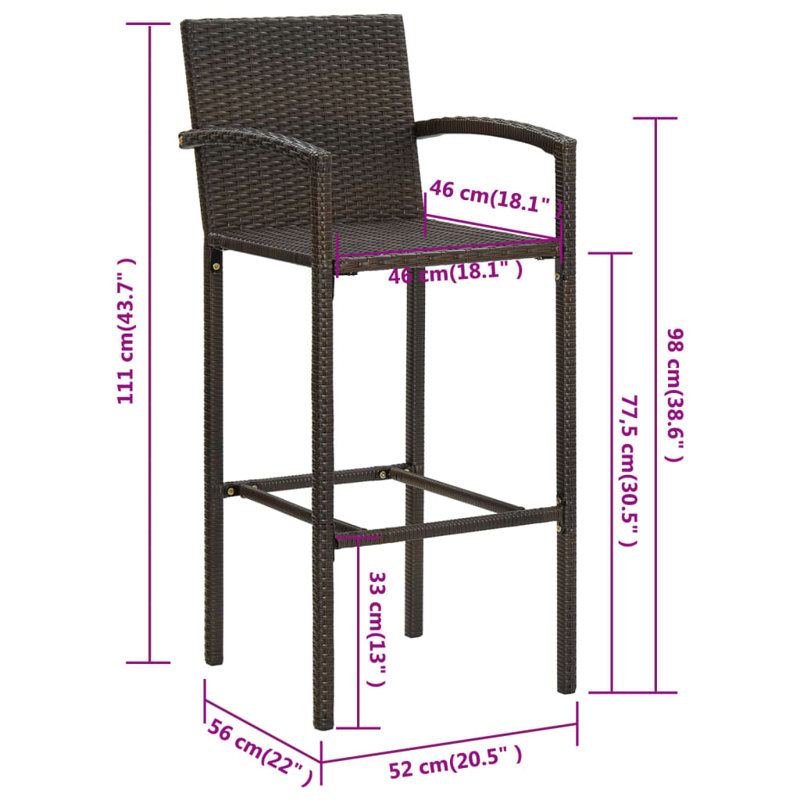 Counter Stool, 2, Brown