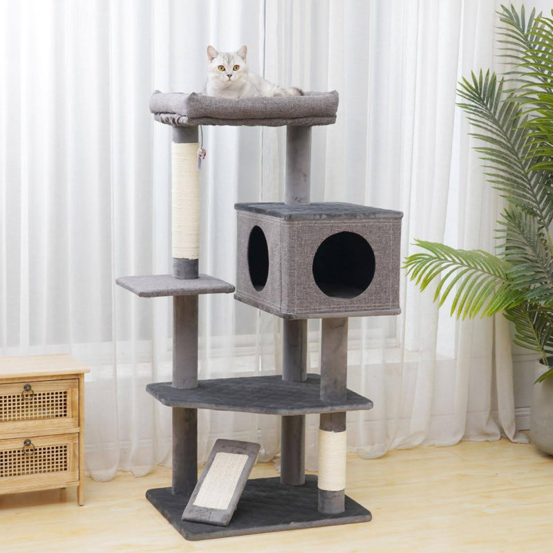 49' Cat Tree with Condo and Scratching Pad