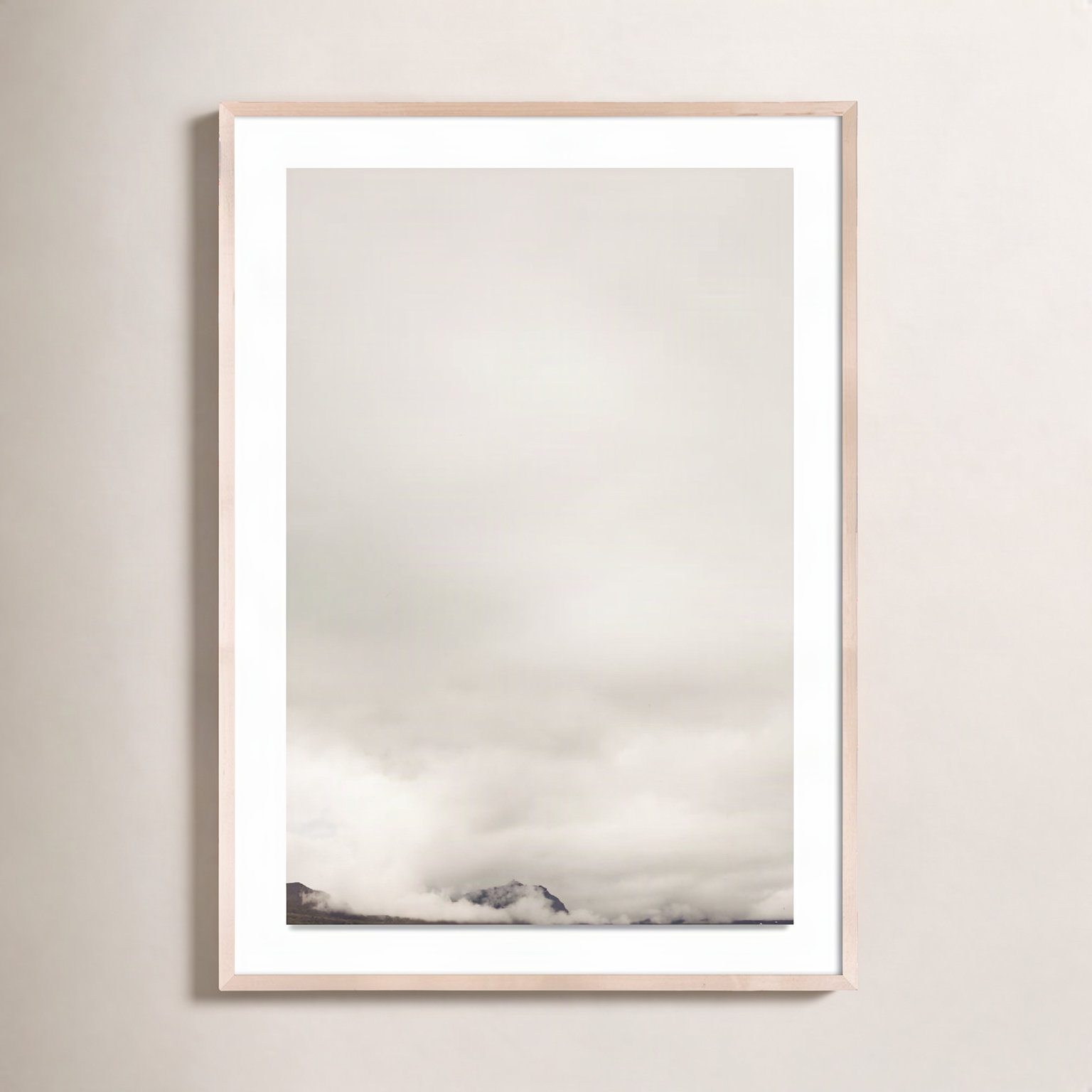Clouds "Clouds 11" Print by Riley Ryan, 48" H x 34" W x 2.5" D, Natural