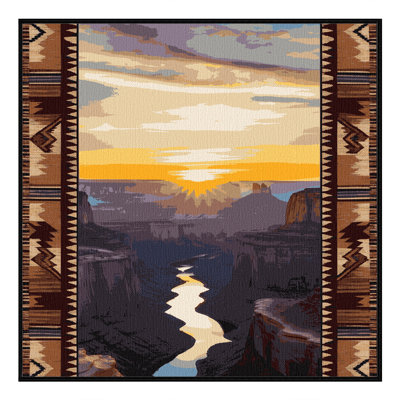 Washable Sunset Over Canyonlands Southwestern Area Rug