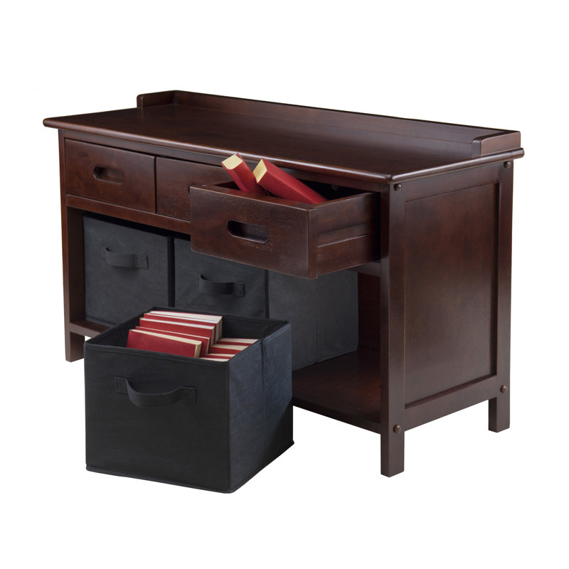 Fabric Storage Bench, Black
