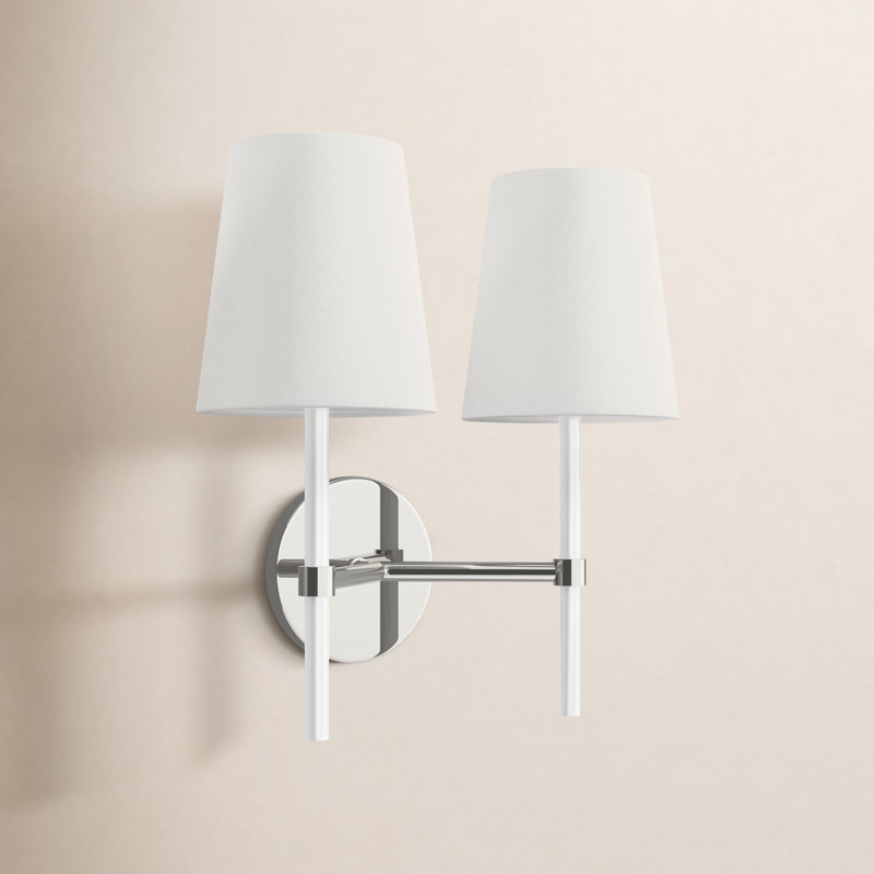 Monroe Steel Armed Sconce, Polished Nickel