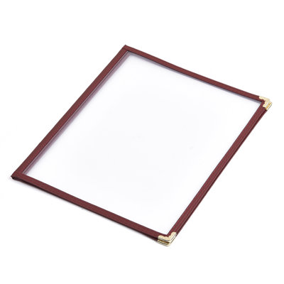 WeChef 60 Pack Restaurant Menu Covers Burgundy 8.5x11" Book Style 2 Pages 4 View